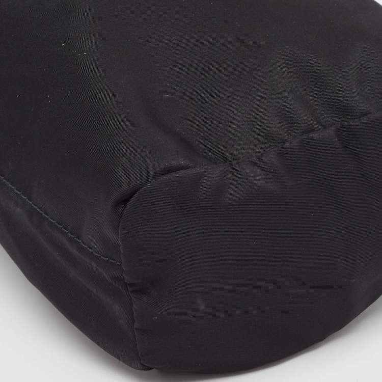 Pre Owned Prada Black Nylon Logo Zip Pouch