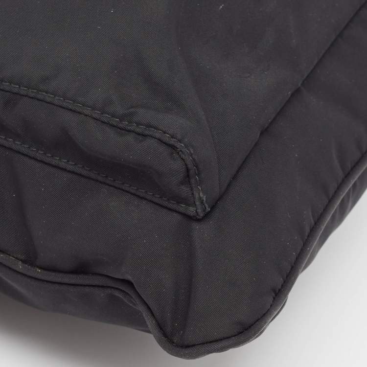Pre Owned Prada Black Tessuto Nylon Front Pocket Messenger Bag
