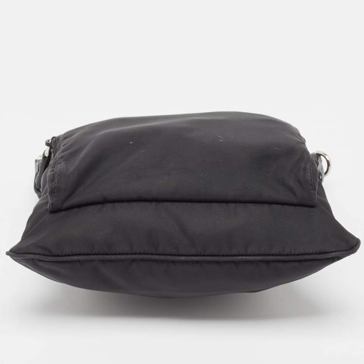 Pre Owned Prada Black Tessuto Nylon Front Pocket Messenger Bag