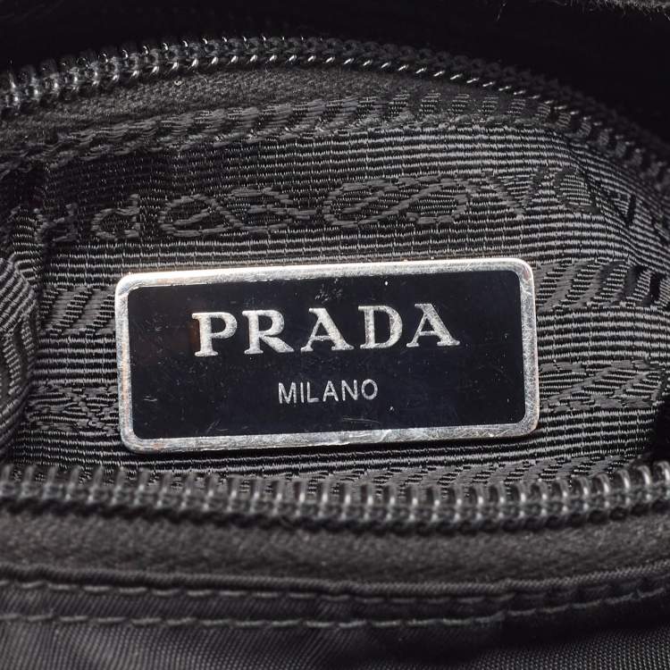 Pre Owned Prada Black Tessuto Nylon Front Pocket Messenger Bag