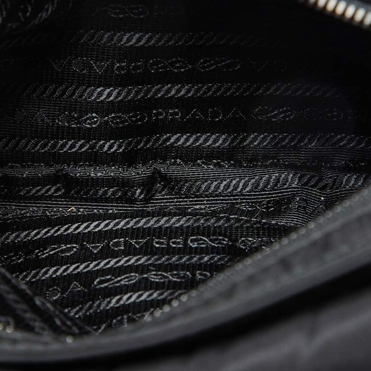 Pre Owned Prada Black Re-Nylon and Saffiano Leather Messenger Bag