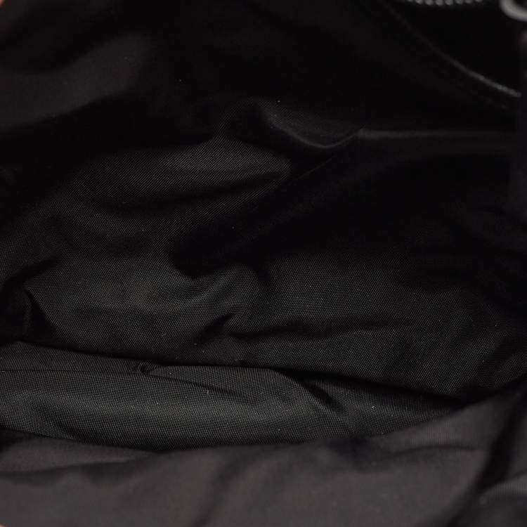 Pre Owned Prada Black Leather and Nylon Racing Logo Sling Backpack