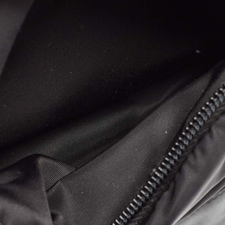 Pre Owned Prada Black Leather and Nylon Racing Logo Sling Backpack