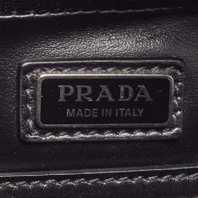 Pre Owned Prada Black Saffiano Leather Brique Crossbody Bag
