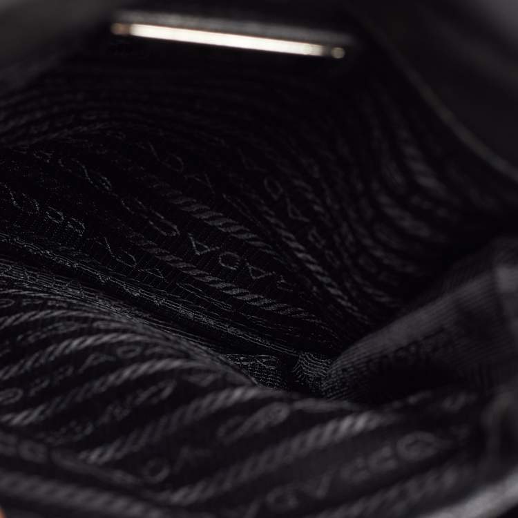 Pre Owned Prada Black Re-Nylon and Saffiano Leather Shoulder Bag