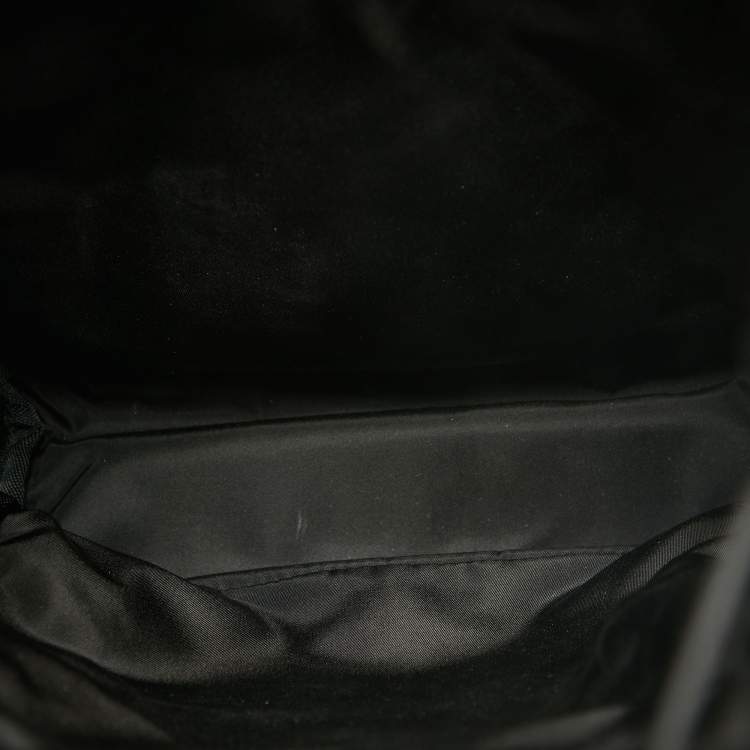 Pre Owned Prada Black Nylon Robot Drawstring Backpack