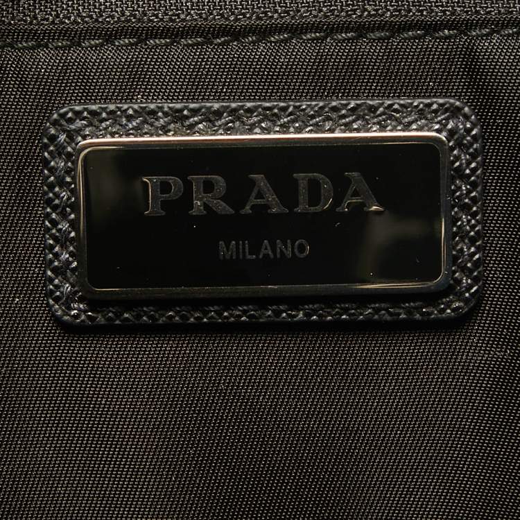 Pre Owned Prada Black Nylon Robot Drawstring Backpack