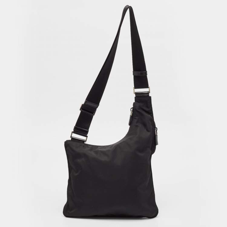 Pre Owned Prada Black Nylon Pocket Crossbody Bag