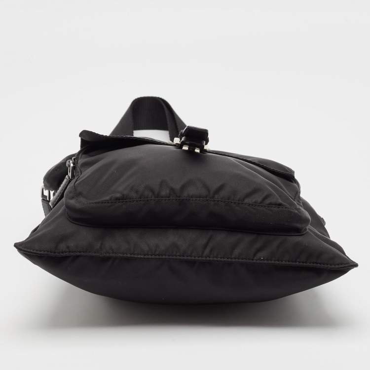 Pre Owned Prada Black Nylon Pocket Crossbody Bag