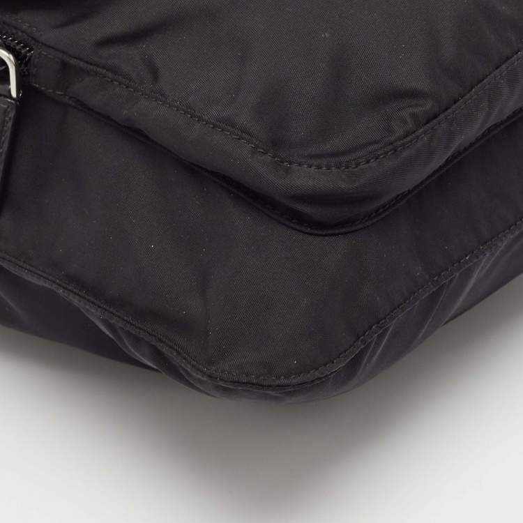 Pre Owned Prada Black Nylon Pocket Crossbody Bag