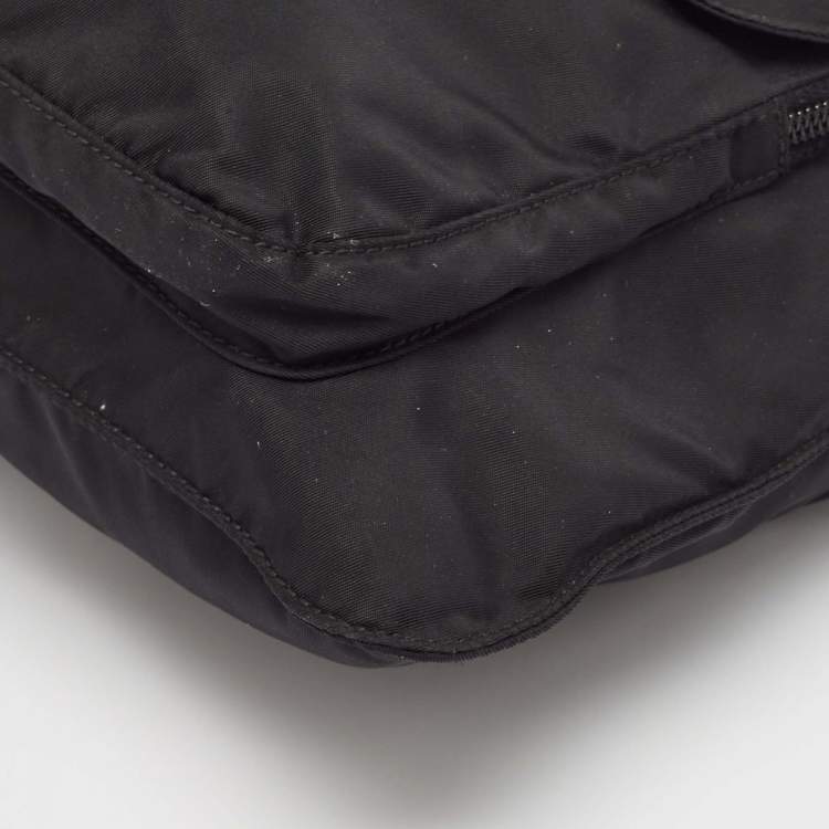 Pre Owned Prada Black Nylon Pocket Crossbody Bag