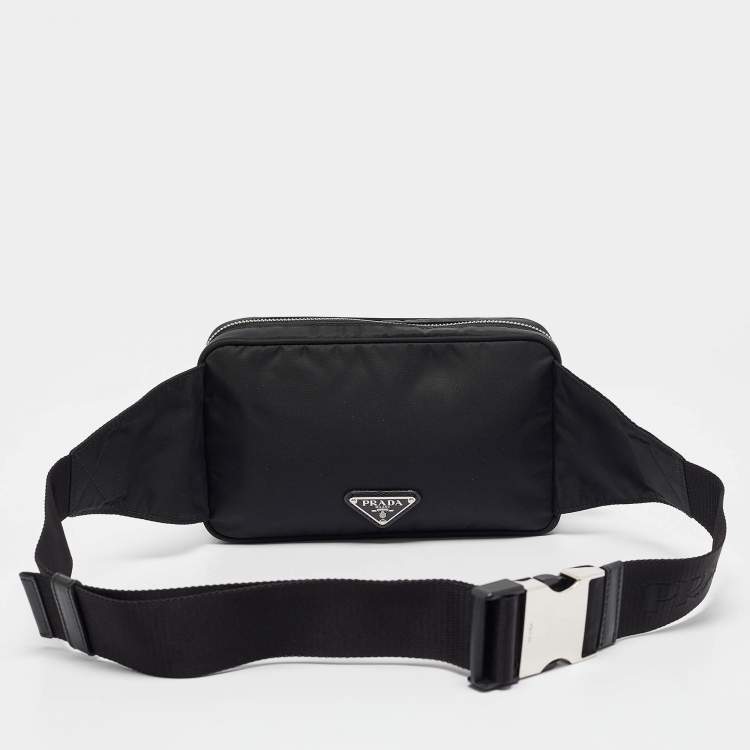 Pre Owned Prada Black Re-Nylon Belt Bag
