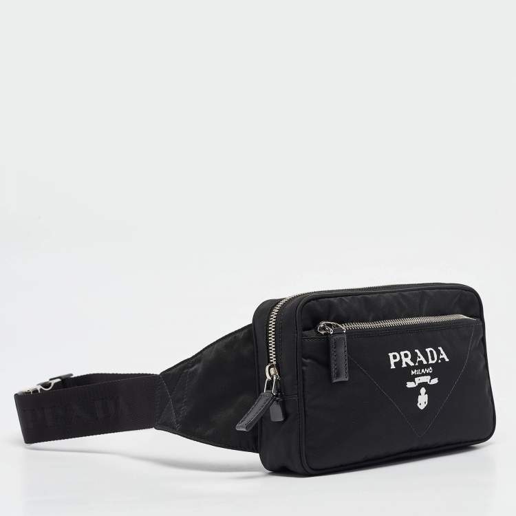 Pre Owned Prada Black Re-Nylon Belt Bag