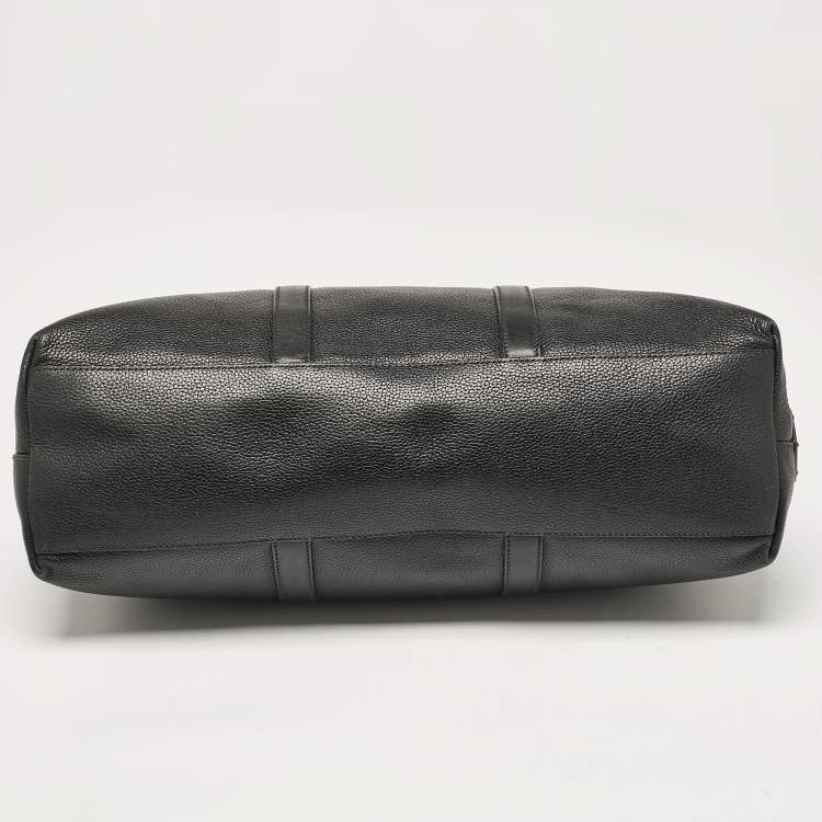 Pre Owned Prada Black Leather Weekender Bag