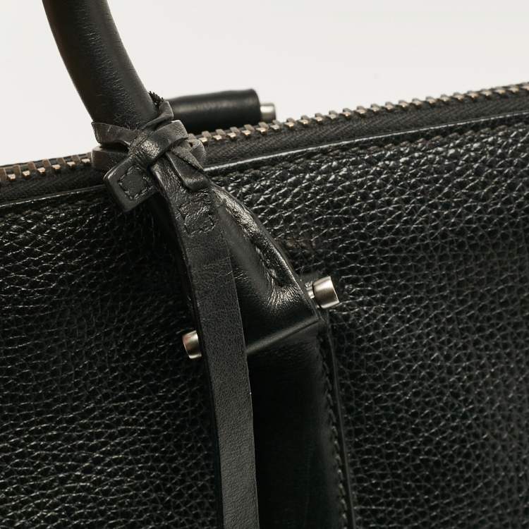 Pre Owned Prada Black Leather Weekender Bag