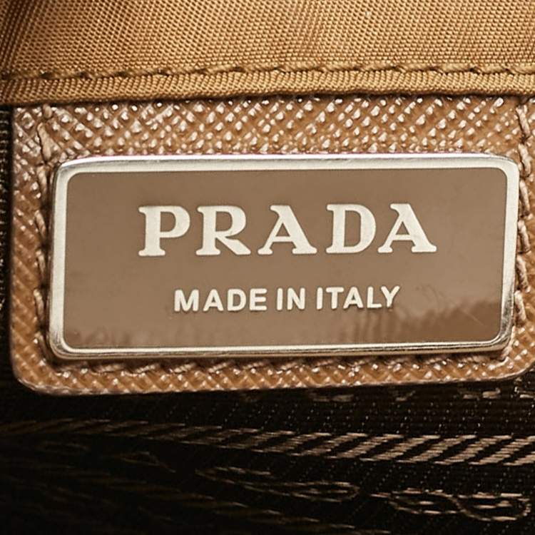 Pre Owned Prada Olive Green Leather and Nylon Flap Messenger Bag