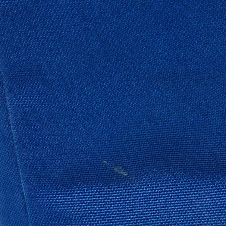 Pre Owned Prada Blue Canvas Triangle Logo Crossbody Bag