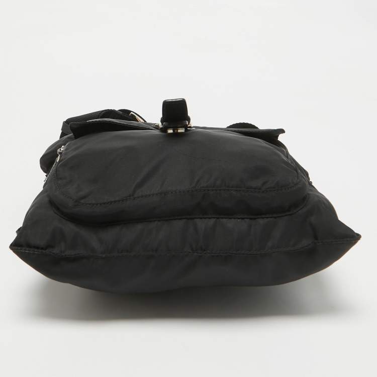 Pre Owned Prada Black Nylon Pocket Crossbody Bag
