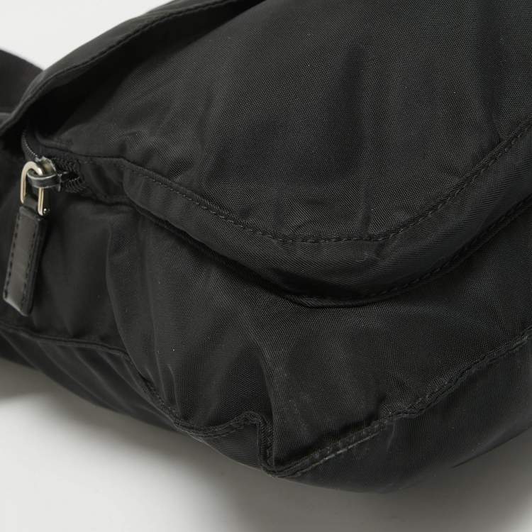 Pre Owned Prada Black Nylon Pocket Crossbody Bag