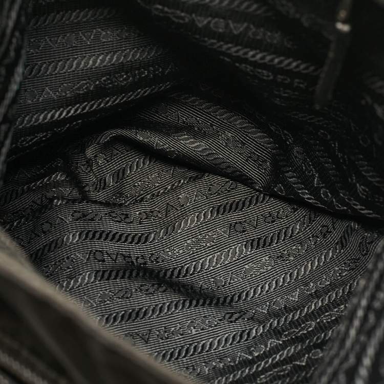 Pre Owned Prada Black Nylon Flat Messenger Bag