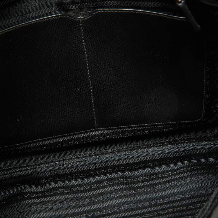 Pre Owned Prada Black Nylon Flap Messenger Bag