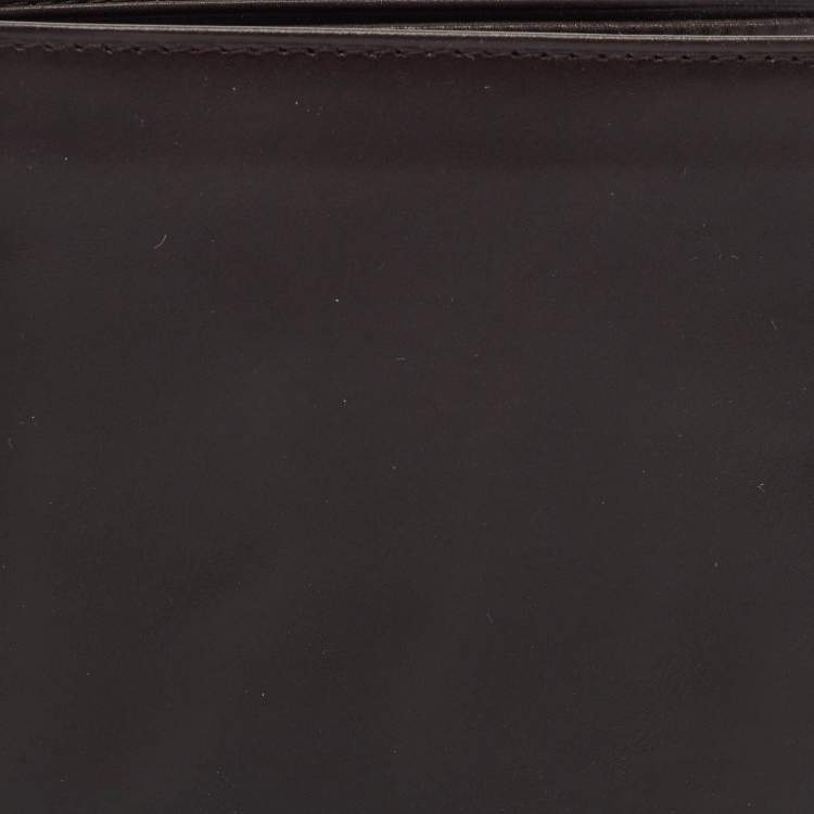 Pre Owned Prada Dark Brown Vitello Sport Leather Bifold Wallet
