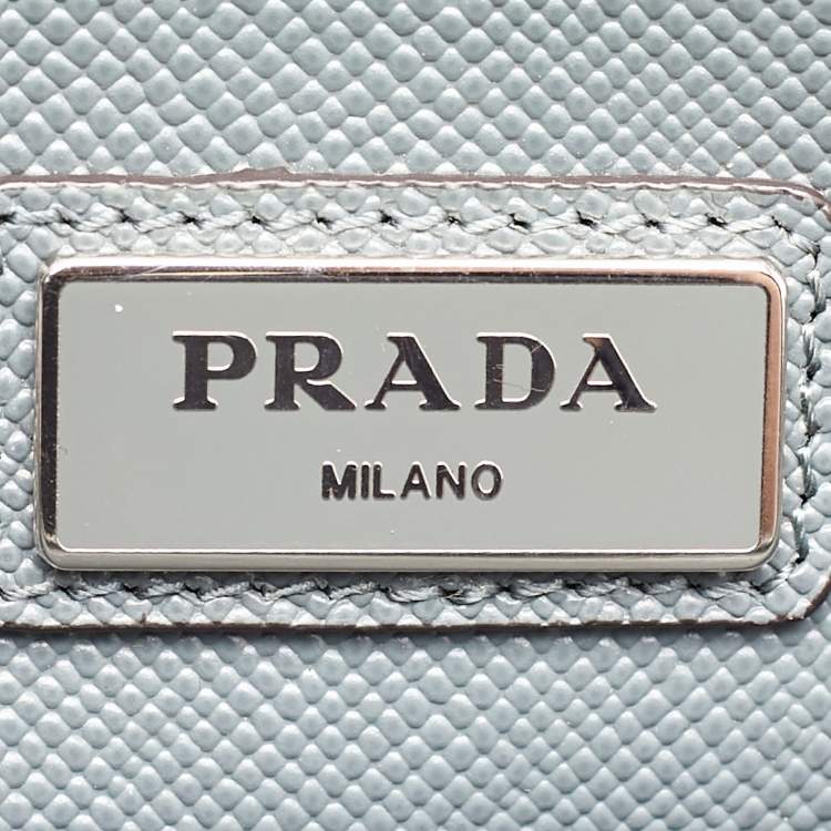 Pre Owned Prada Grey Saffiano Leather Slim Briefcase