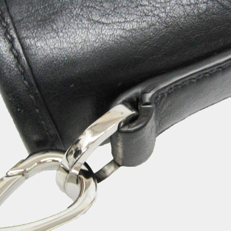 Pre Owned Prada Leather Shoulder Bag Black