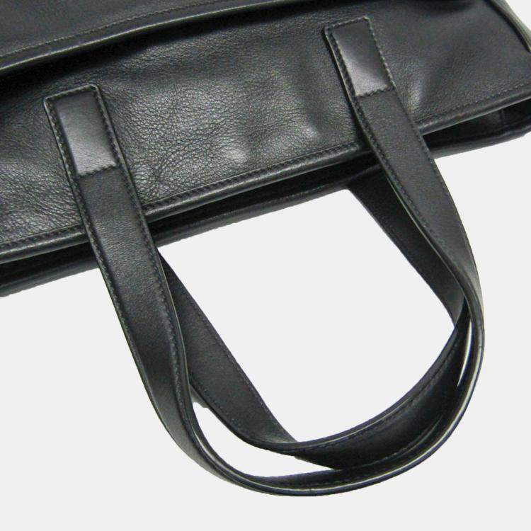 Pre Owned Prada Leather Shoulder Bag Black