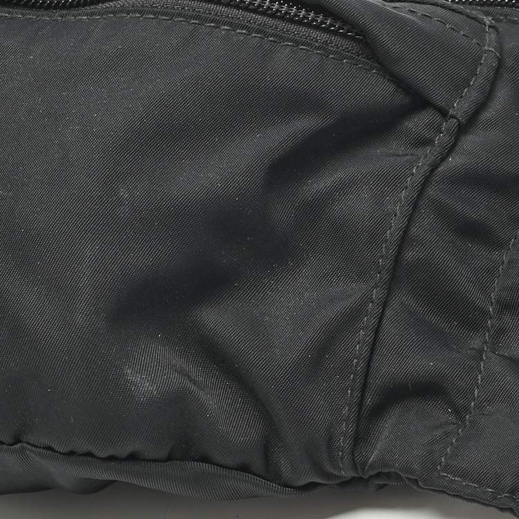 Pre Owned Prada Black Nylon Double Zip Belt Bag