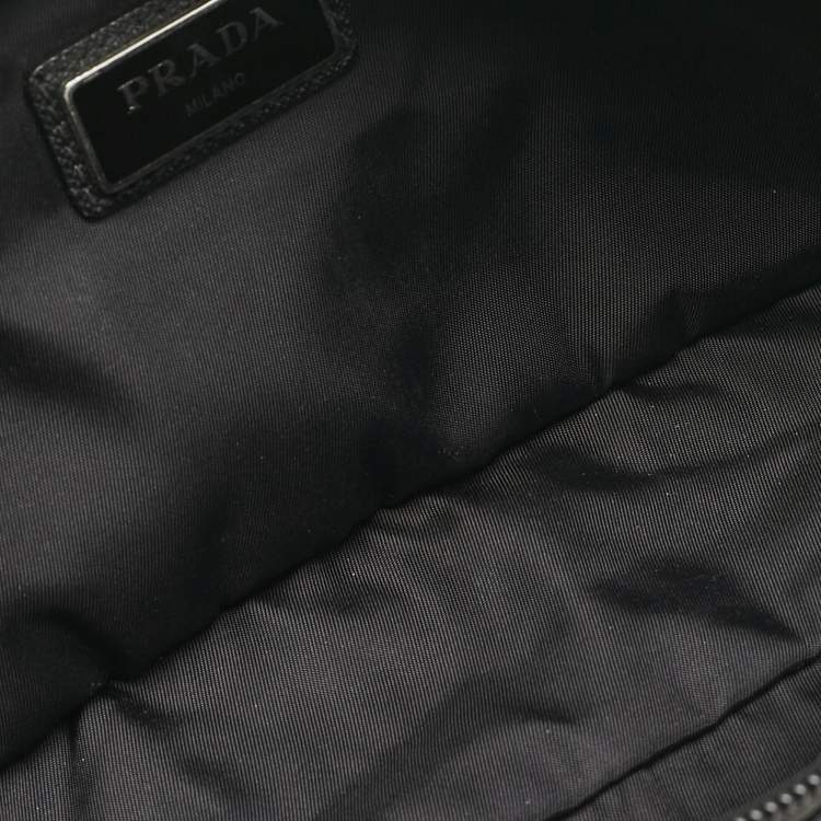 Pre Owned Prada Black Nylon Double Zip Belt Bag
