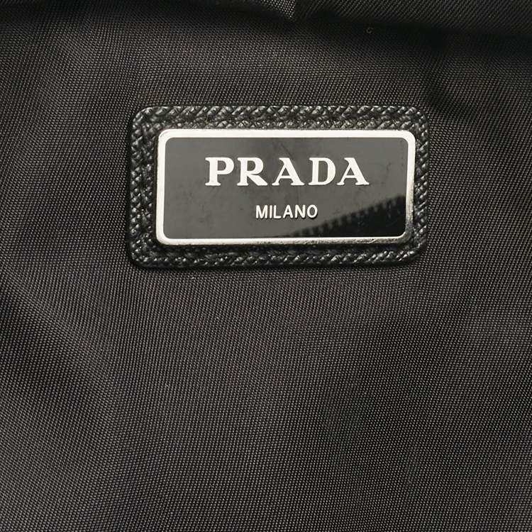Pre Owned Prada Black Nylon Double Zip Belt Bag