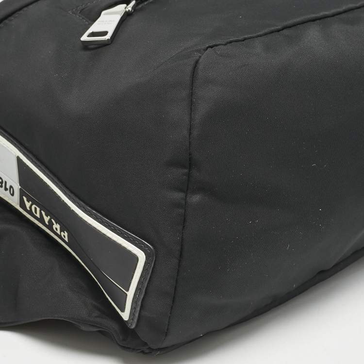 Pre Owned Prada Black Nylon Oversized Fanny Pack Bag