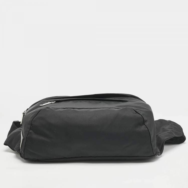 Pre Owned Prada Black Nylon Oversized Fanny Pack Bag