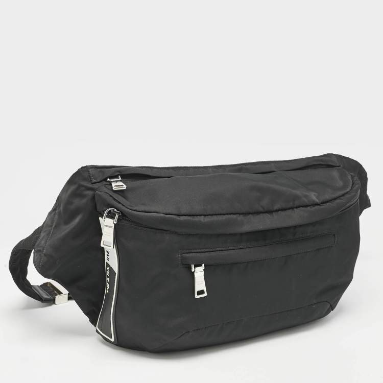 Pre Owned Prada Black Nylon Oversized Fanny Pack Bag