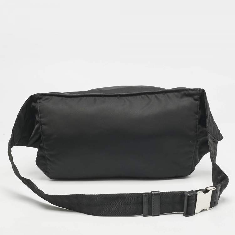 Pre Owned Prada Black Nylon Oversized Fanny Pack Bag