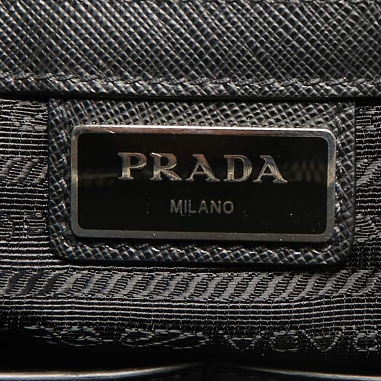 Pre Owned Prada Black Saffiano Lux Leather Galleria Tote