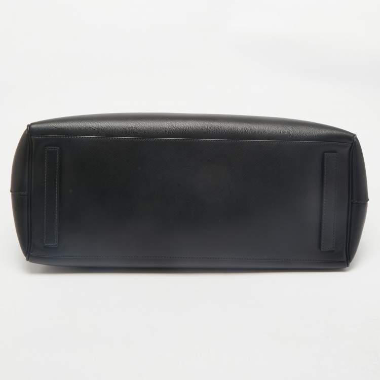 Pre Owned Prada Black Saffiano Lux Leather Galleria Tote