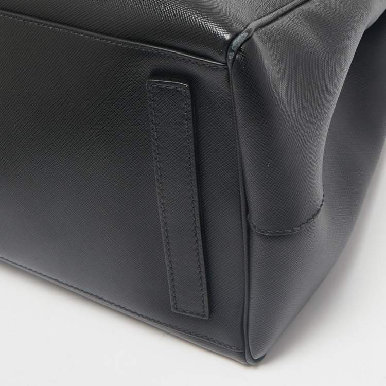 Pre Owned Prada Black Saffiano Lux Leather Galleria Tote