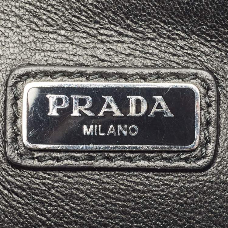 Pre Owned Prada Tricolor Leather Zip Flat Pouch