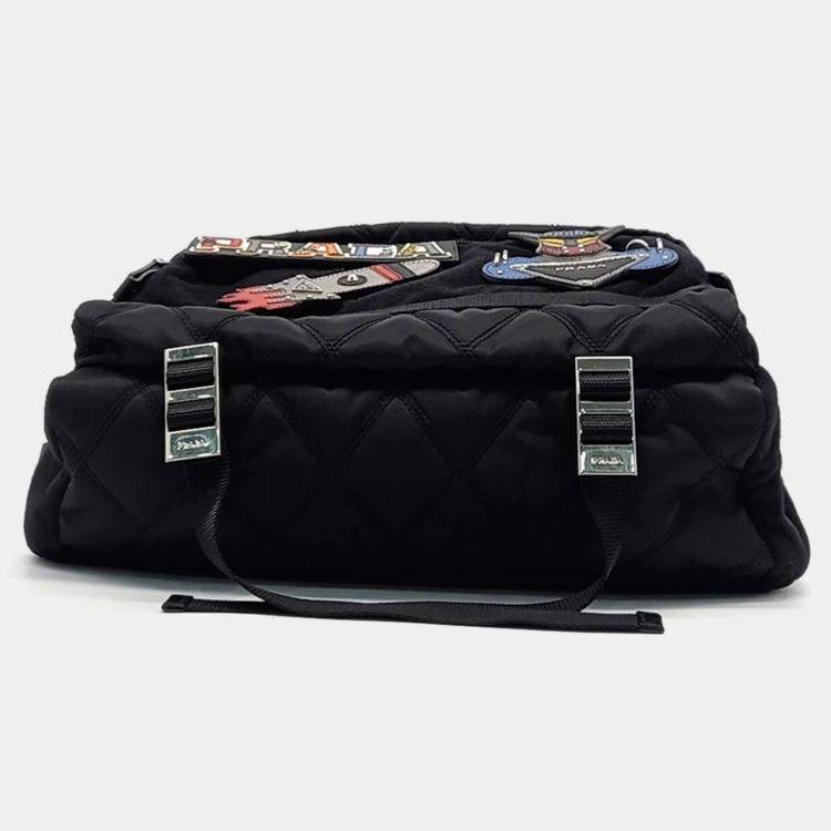 Pre Owned Prada Black Nylon Biker Bag