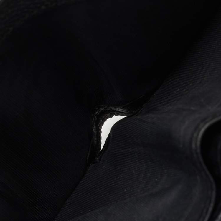 Pre Owned Prada Black Vitello Daino Leather Bifold Wallet