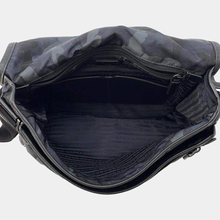 Pre Owned Prada Navy/Black Nylon and Leather Messenger Bag