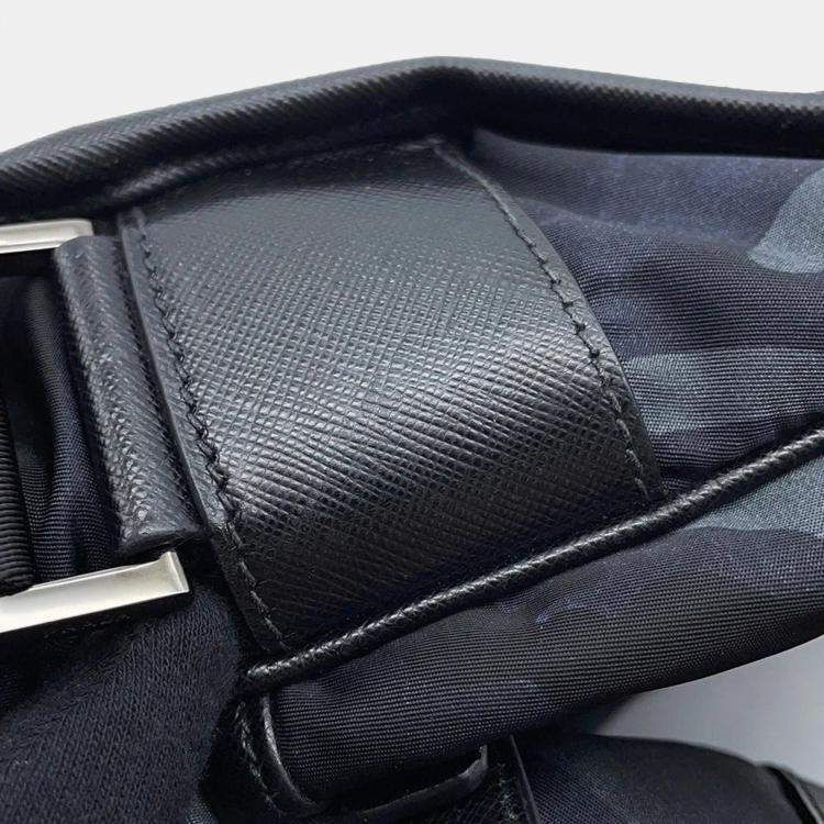Pre Owned Prada Navy/Black Nylon and Leather Messenger Bag