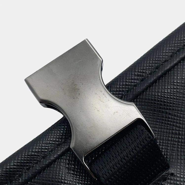 Pre Owned Prada Navy/Black Nylon and Leather Messenger Bag