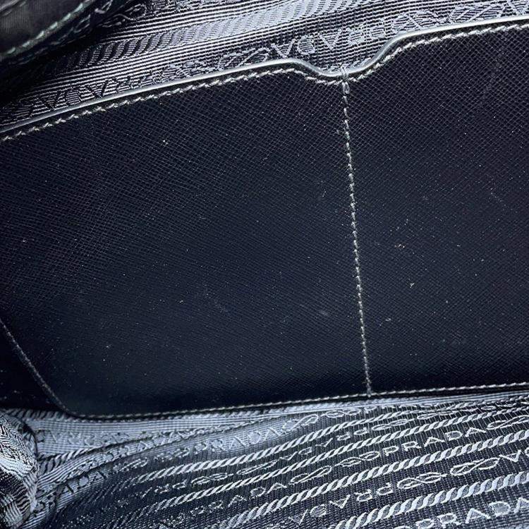 Pre Owned Prada Navy/Black Nylon and Leather Messenger Bag