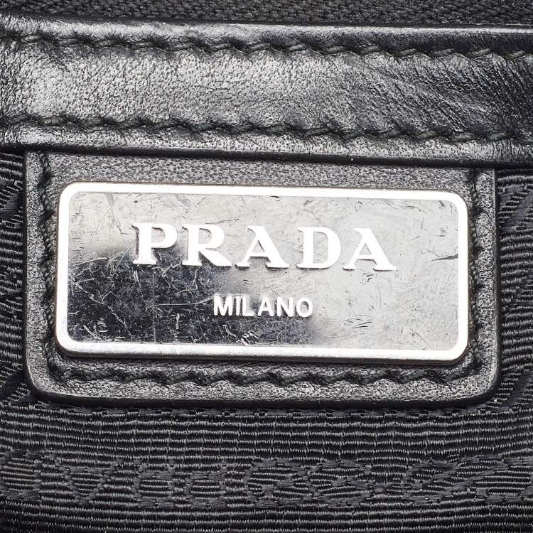Pre Owned Prada Navy Blue Saffiano Leather Wristlet Pouch Clutch