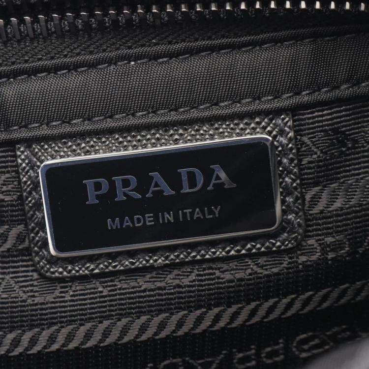 Pre Owned Prada Tessuto Black Re-Nylon Saffiano Leather Bag