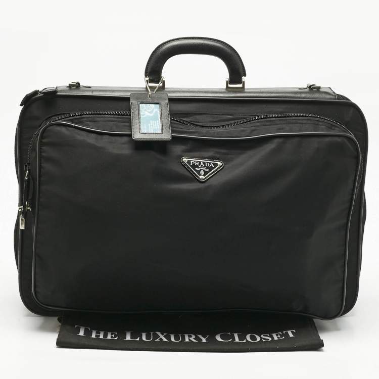 Pre Owned Prada Black Nylon Travel Garment Bag
