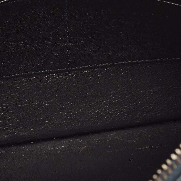 Pre Owned Prada Navy Blue Saffiano Leather Flat Zip Pouch